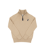 Keeneland Khaki with Nantucket Navy Hayden Half-Zip Sweater