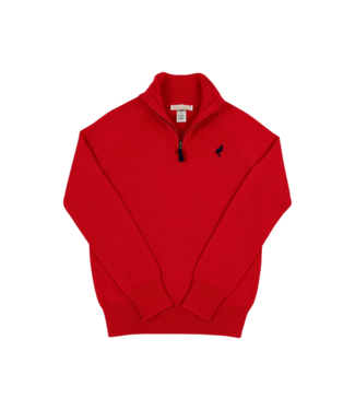 Beaufort Bonnet Richmond Red/Nantucket Navy Hayden Half-Zip Sweater