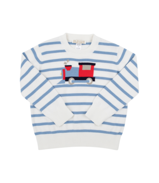 Beaufort Bonnet Barrington Blue Stripe Train Isaacs Intarsia Sweater
