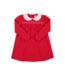 Long Sleeve Smocked Holly Day Dress - Richmond Red with Worth Avenue White