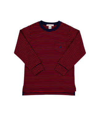 Beaufort Bonnet Richmond Red with Navy Stripe L/S Carter Crewneck
