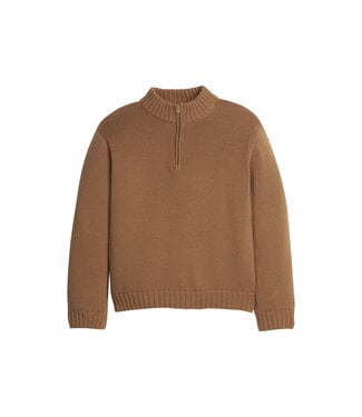 Little English Chestnut Quarter Zip Sweater