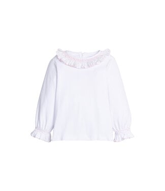 Little English White with Light Pink Smocked Madeline Blouse