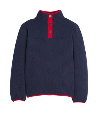 Little English Navy/Red Classic Quilted Pullover