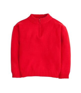 Little English Red Quarter Zip Sweater