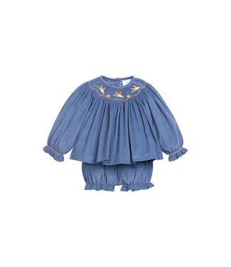 Little English Flying Mallard Smocked Bishop Bloomer Set