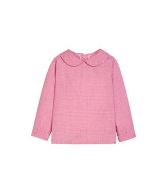 Little English Red Mini Gingham Peter Pan Shirt