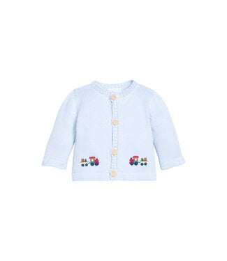 Little English Holiday Train Crochet Cardigan