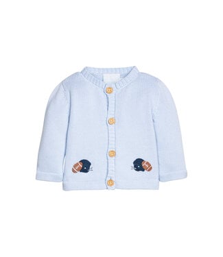 Little English Football Helmet Crochet Cardigan