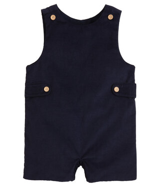 Little English Navy Corduroy Button Tab John John