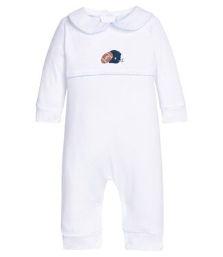 Little English Football Helmet Crochet Playsuit