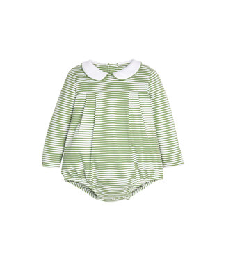 Little English Watercress Stripe Pleated Peter Pan Bubble