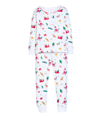 Little English Vintage Christmas Ruffle Printed Jammies