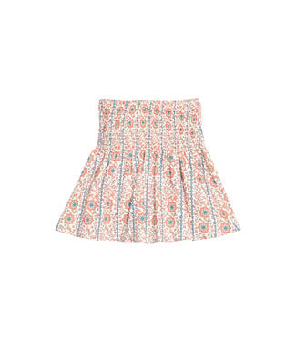 Bisby Orange Verbier Vines Shirred Circle Skirt