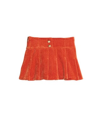 Bisby Rust Herringbone Corduroy Pleated Skort