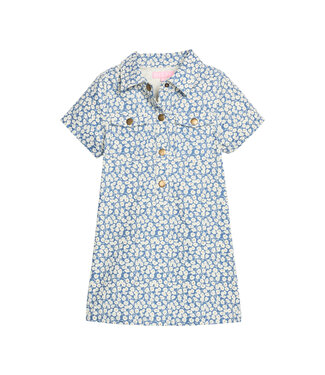 Bisby French Blue Corduroy Safari Popover Dress