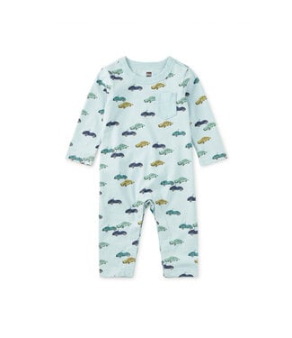 Tea Collection Mini Cars L/S Pocket Romper