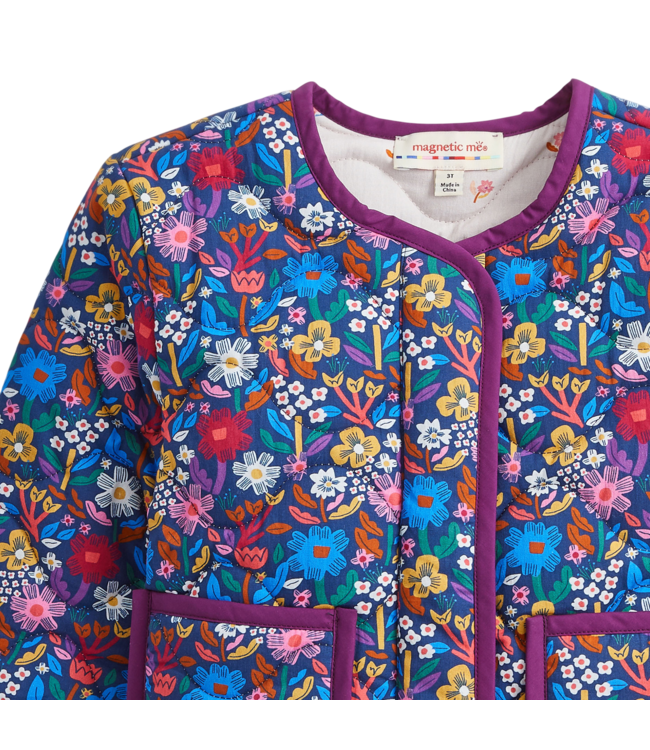 Magnetic Me Floral Quilted Reversible Girls Jacket
