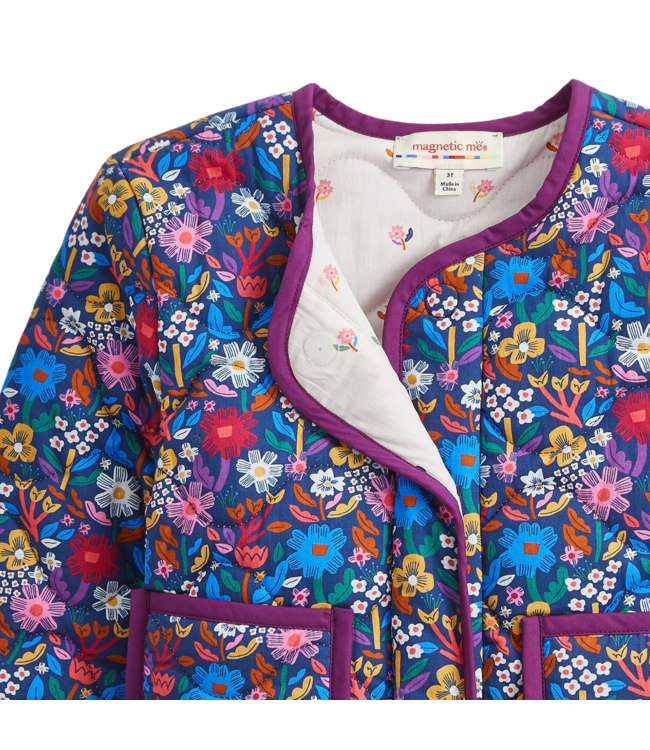 Magnetic Me Floral Quilted Reversible Girls Jacket