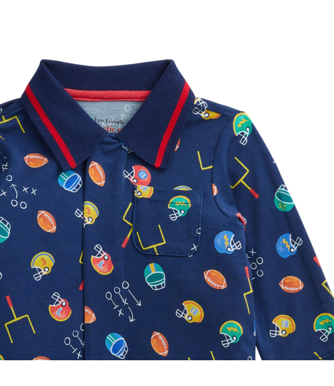 First Down Fun Modal L/S Polo Romper