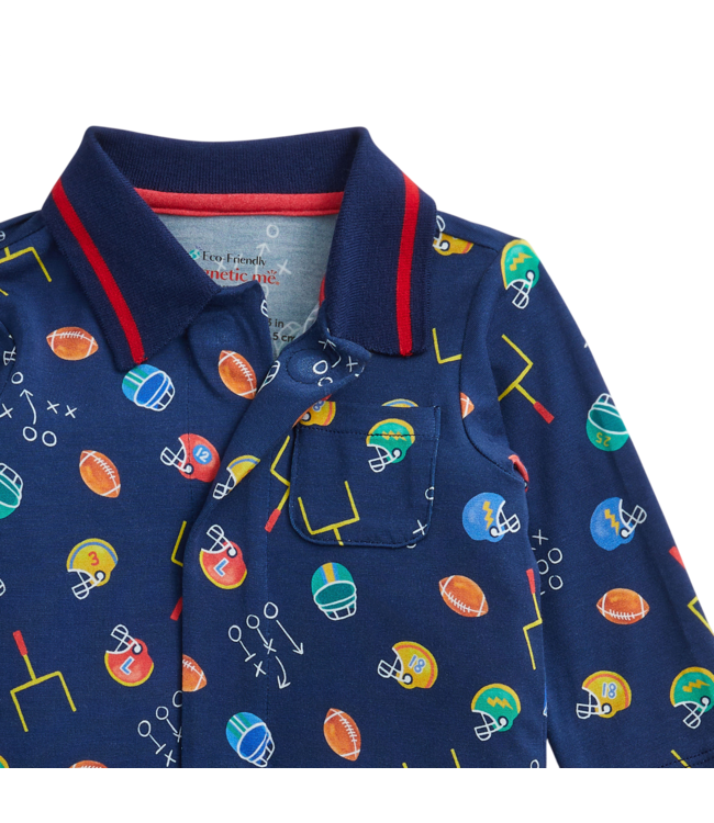 First Down Fun Modal L/S Polo Romper