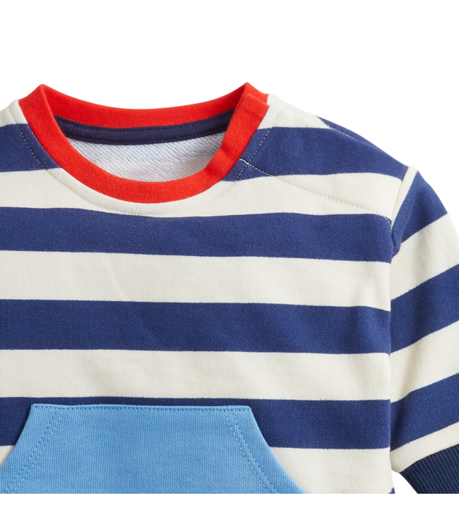 Navy Stripe Boys L/S 2-Piece Set