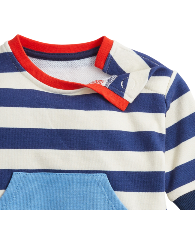 Navy Stripe Boys L/S 2-Piece Set