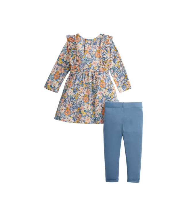 Flora Modal Ruffle Long Sleeve Dress & Legging Set