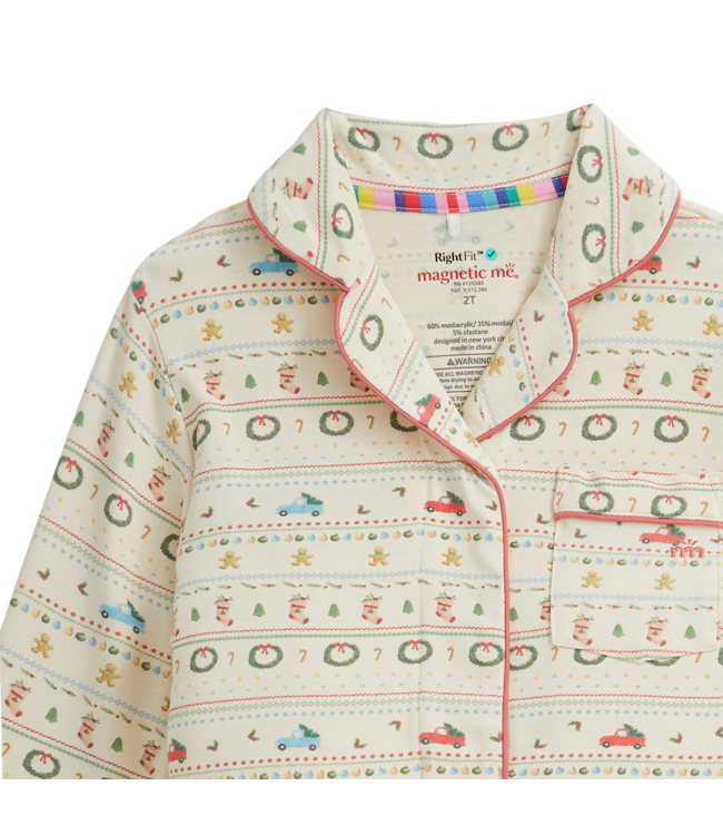 Magnetic Me Traditional Christmas RightFit Magnetic Classic with a Twist Pajama Set