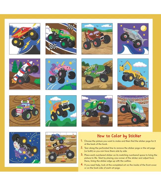 First Color-By-Sticker - Monster Trucks