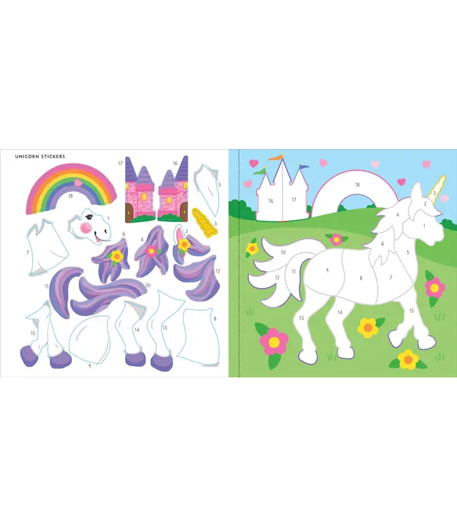 Peter Pauper Press First Color by Sticker Unicorns & More