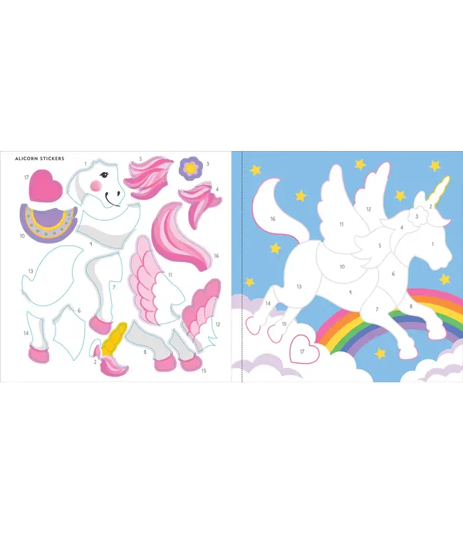 Peter Pauper Press First Color by Sticker Unicorns & More