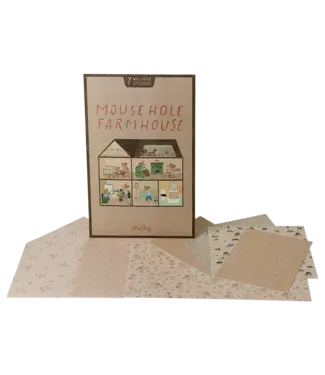 Maileg Wallpaper, Mouse Hole Farmhouse