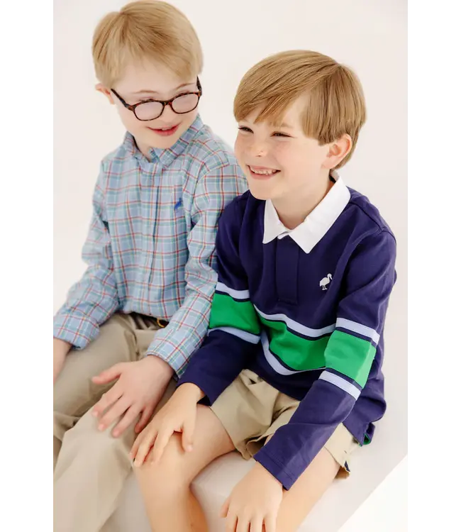 Nantucket Navy/Kiawah Green Rollins Rugby Shirt