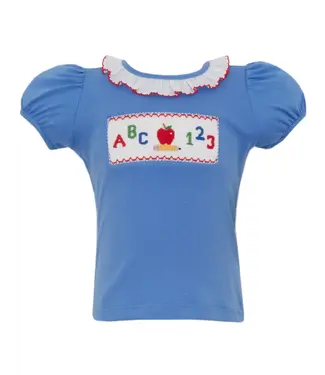 Anavini ABC 123 Periwinkle Blue Girl's Knit S/S T-Shirt