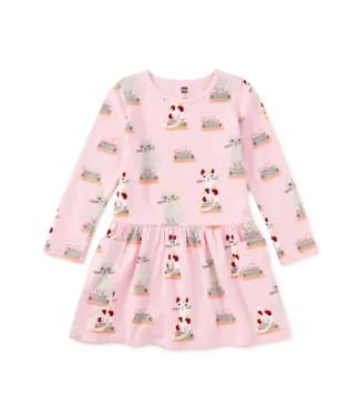 Tea Collection Bookshop Cat L/S Pocket Dress