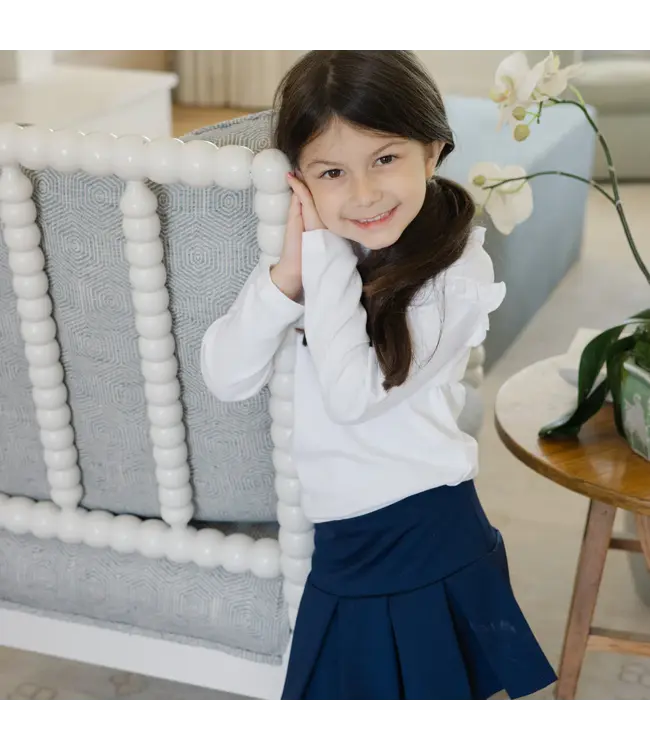 Navy Preppy Performance Skort