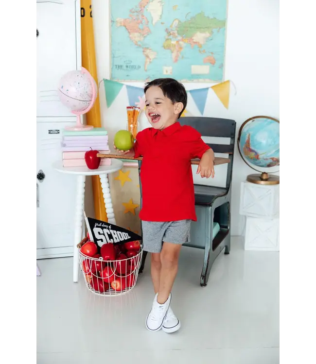 Boys Red S/S Polo