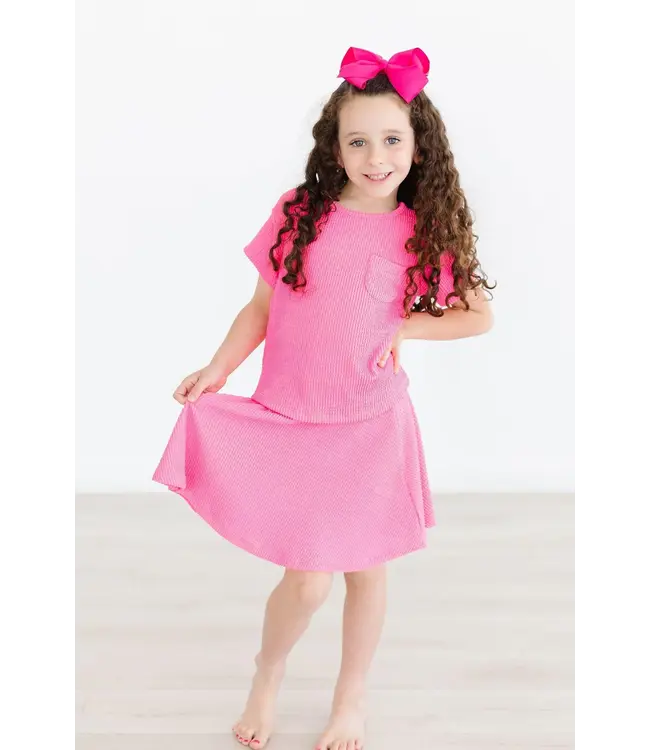 Neon Pink Scrunchy Pocket Tee