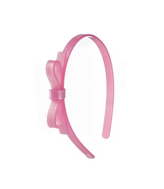 lilies&roses Thin Bow Pink Satin Headband