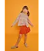 Rust Herringbone Corduroy Pleated Skort