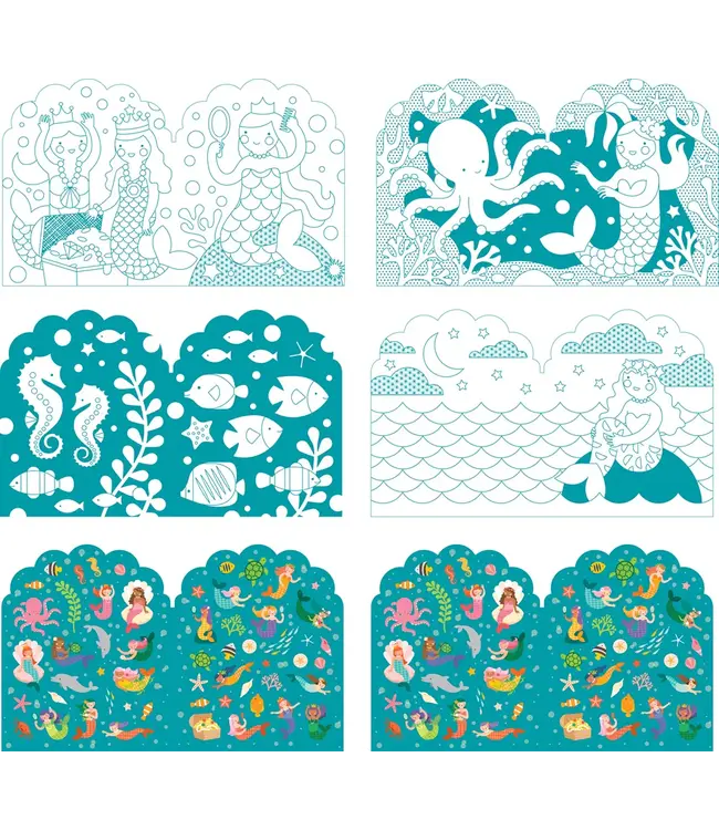 Coloring Book with Stickers - Mermaids