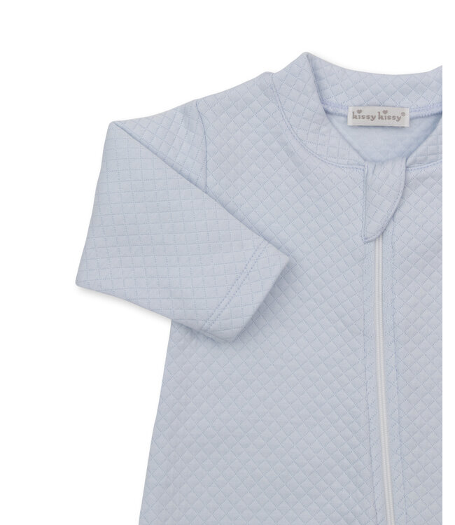 Light Blue Giraffe Laughs Jacquard Footie