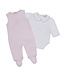 Pink/White Giraffe Laughs Jacquard Overall Set