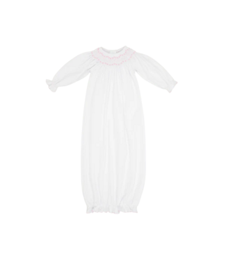 Beaufort Bonnet Worth Ave. White/Pink Sweetly Smocked Greeting Gown