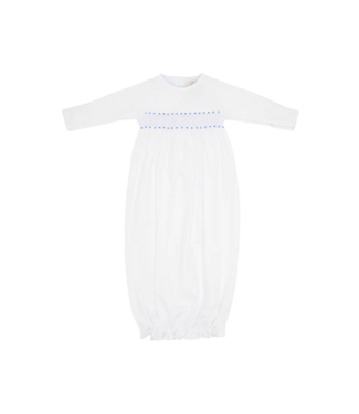 Beaufort Bonnet Worth Ave. White/Blue Sweetly Smocked Greeting Gown