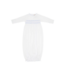 Worth Ave. White/Blue Sweetly Smocked Greeting Gown