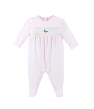 LydaBaby Pink Duck By The Lake Smocked Footie
