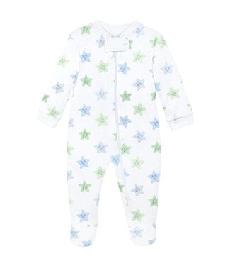 LydaBaby Blue White Sweet Stars Footie