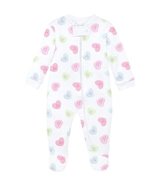 LydaBaby White Sweet Candies Zip Footie